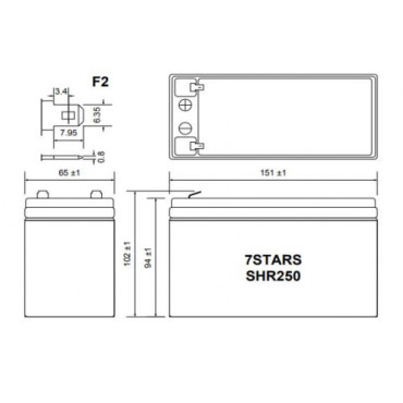 Акумуляторна батарея для ДБЖ 7 Stars SHR250-9 Аг (12В/7Аг)