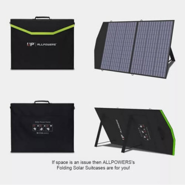 Зарядний пристрій на сонячній батареї Allpowers AP-SP18V100W (027-BLA)
