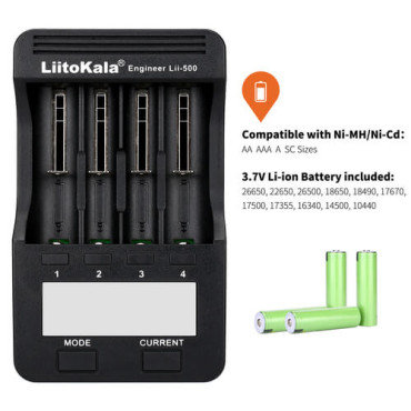 Зарядний пристрій LiitoKala Lii-500 (4 канали, дисплей)