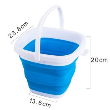 Відро силіконове складане (1725F) квадратне 5L/370g мікс (4кол/уп)