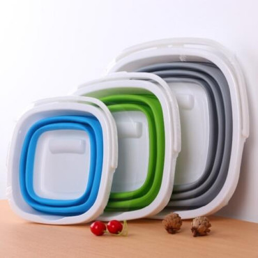 Відро силіконове складане (1725F) квадратне 5L/370g мікс (4кол/уп)