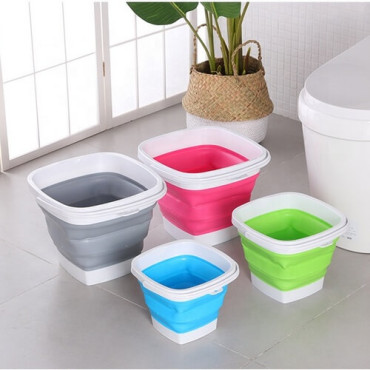 Відро силіконове складане (1725F) квадратне 5L/370g мікс (4кол/уп)