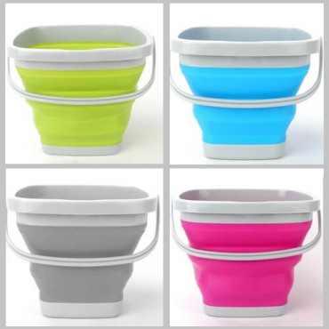 Відро силіконове складане (1730F) квадратне 10L/600g мікс (4кол/уп)