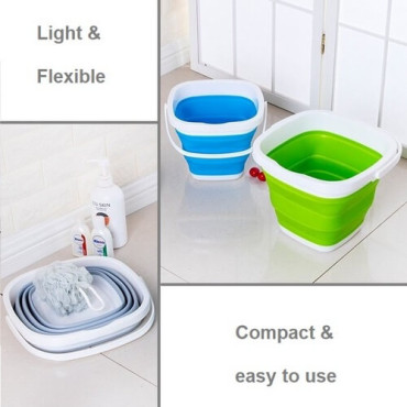 Відро силіконове складане (1730F) квадратне 10L/600g мікс (4кол/уп)