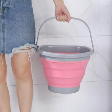 Відро силіконове складане усічений овал 10L/630g мікс (4кол/уп)